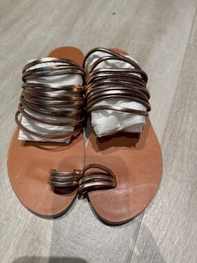 Nikola leather strappy rose gold sandal brand new size 39